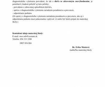 Aktuality / Zápis - Beiratkozás 2026 - foto