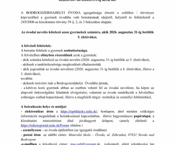 Aktuality / Zápis - Beiratkozás 2026 - foto
