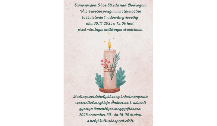 Rozsvietenie 1. adventnej sviečky